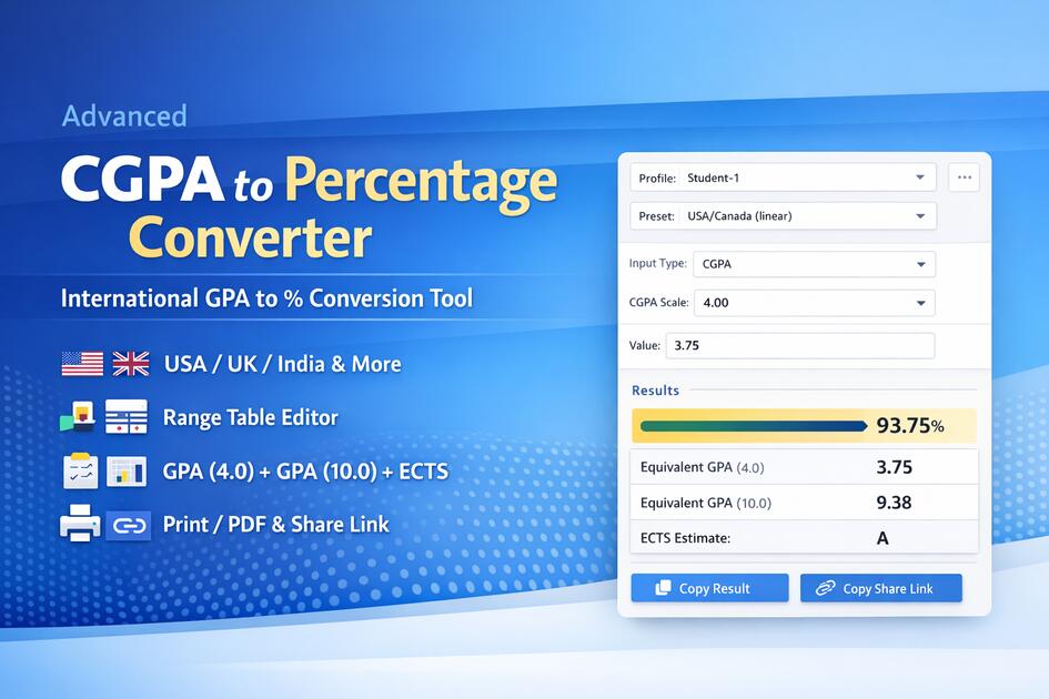 CGPA to Percentage Converter